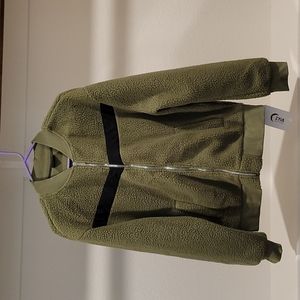 Olive Flying V Fleece Jacket